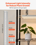 VEVOR Plant Shelf with Grow Light, 5-Tier Indoor Plant Stand, 71 in Tall Plants Display Rack with Wheels & 4/9/14H Timer, 80W T5 LED Full Spectrum Grow Lights, Flower Pot Holder for Seed Starting
