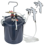 VEVOR Spray Paint Pressure Pot Tank, 10L/2.5gal Air Paint Pressure Pot, 1.5mm+4mm Two Nozzles Two Spray Paint Guns, 60PSI Max, for Industry Home Decor Architecture Construction Automotive Painting