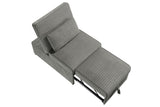 Convertible Wide-Welt Corduroy Sofa Sleeper Sofa Chair W/ Pull-Out Bed Smoke