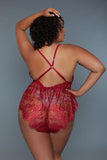 Elegant Red Plus Size Nancy Lace Teddy