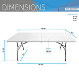 Techni Home 6 FT Granite White Folding Table with Easy-Carry Handle