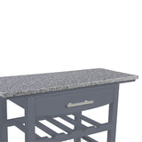 Mobile Rolling Kitchen Island Trolley Serving Cart with Underneath Drawer & Slide-Out Wire Storage Basket