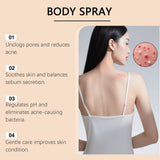 OUHOE Body Care Spray Gentle Care for Body Skin, Back Acne Cleansing, Pore and Sebum Cleaning Spray