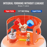 VEVOR Refrigerant Recovery Tank with Float Switch - 30 lb. Capacity ac Recovery Tank with 1/4 to 1/2 Adaptor, Reusable Recovery Tank HVAC for All Refrigerant, Prevent Overflow with Trace Amount of N2