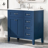 36\" Bathroom Vanity with Sink Combo, Black Bathroom Cabinet with Drawers, Solid Frame and MDF Board