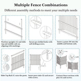 Air Conditioner Fence, Trash Can Vinyl Privacy Fence White Panel for Outside, Outdoor Pool Equipment Enclosure with Metal Stakes, (2-Pack)