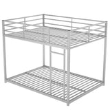 Full over Full Metal Bunk Bed;  Low Bunk Bed with Ladder
