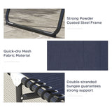 2-Pack Dark Blue Reclining Beach Chairs, 4-Position Folding Chaise Lounge for Patio