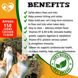 Flea and Tick Prevention Chewable Pills for Dogs and Cats Revolution Oral Flea Treatment for Pets Pest Control Natural Defense Chewables Small Tablets Chicken FLavor for Cats