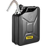 VEVOR Jerry Fuel Can, 5.3 Gallon / 20 L Portable Jerry Gas Can with Flexible Spout System, Rustproof & Heat-resistant Steel Fuel Tank for Cars Trucks Equipment, Black