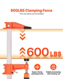 VEVOR Bar Clamps for Woodworking, 2-Pack 24 inch Opening, Lockable F-Clamp with 600 lbs Load Limit, 2-1/2 inch Depth, Cast Iron and Carbon Steel, Easy to Use, Wood Clamps for Woodworking Metal Working