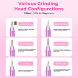 Portable Electric Nail Drill, Professional Nail File Kit for Acrylic, Gel Nails, Manicure Pedicure with Nail Drill Bits Sanding Bands Rose gold