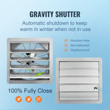 VEVOR 24'' Shutter Exhaust Fan, High-speed 3320 CFM, Aluminum Wall Mount Attic Fan with AC-motor, Ventilation and Cooling for Greenhouses, Garages, Sheds, Shops, FCC