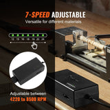 VEVOR Compact Lathe Machine, Dimensions 2.76 x 6.3 inches, 24VDC 96W, Includes Milling Machine Accessories, Features 7 Adjustable Speeds Ranging from 4220 to 8450 RPM, Ideal for DIY Woodworking and