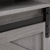 TV Stand Sliding Barn Door Modern&Farmhouse Wood Entertainment Center, Storage Cabinet Table Living Room with Adjustable Shelves for TVs Up to 65",Grey