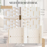 Chic 8-Panel Privacy Room Divider - Lightweight Folding Screen for Home Office & Interior Decor, Wave Fiber Design in White