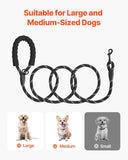 VEVOR Rope Dog Leash, 6ft Heavy Duty Dog Leash with Comfortable Padded Handle, Strong Nylon Thick Leash with Reflective Threads, Dog walking and Training Leash, for Medium Large Dogs (1/2 in, Black)