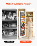 VEVOR Over the Door Pantry Organizer, 9-Tier Pantry Organization and Storage, Heavy-Duty Steel Hanging Spice Rack, Adjustable Wall Seasoning Shelves, for Home Kitchen Laundry Room Bathroom, Black