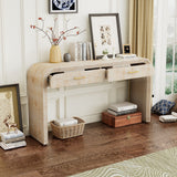 Unique Retro Silhouette Console Table with Open Style,Two Top Drawers for Entrance,Dinning Room,Living Room