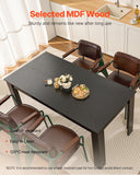 VEVOR Rectangle Dining Table, 63 inch Length Large Wood Tables for 4-6 Person, Modern Dinner Furniture, Conference Desk Supporting for 330LBS, for Home Kitchen Living Room, Black(Only Table)