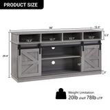 TV Stand Sliding Barn Door Modern&Farmhouse Wood Entertainment Center, Storage Cabinet Table Living Room with Adjustable Shelves for TVs Up to 65",Grey