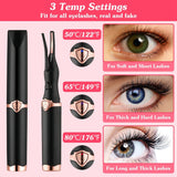 2 In 1 Clip Comb Heated Eyelash Curler Electric Mini Lash Curler Natural Eye Lash Makeup Tool with 3 Temp Settings 15Mins Shutdown