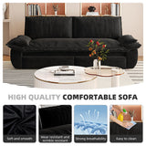 73.2" Queen Pull Out Sofa Bed,3-in-1 Convertible Sleeper Sofa,Multi-Functional Velvet Loveseat Bed,Black(Old Sku:W1885S00050/W1885S00195)