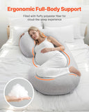 VEVOR Pregnancy Pillow, C-Shaped Full Body Maternity Pillow for Sleeping, Ultra-Soft and Breathable Pregnant Support Pillows with Removable & Washable Cover, Perfect for Back, Belly, Hip, Legs Relief