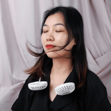 Mini Portable Hanging Neckband Fan USB Rechargeable Double Fans Air Cooler Conditioner Colorful Aroma Electric Desk Fan For Room XH