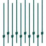 VEVOR 4 Feet Fence Post 10 Pack T-Post Heavy Duty Metal Fence Posts Green