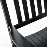 Wooden Outdoor Rocking Chair with Armrests, High Back for Garden, Patio, Balcony, Porch, Black
