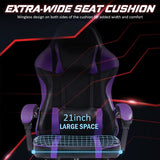 Gaming Chair, Computer Chair with Wheels, Adjustable Height Pu Leather Gamer Chair Office Desk Chair, Ergonomic Video Game Chair for Adults