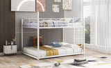 Full over Full Metal Bunk Bed;  Low Bunk Bed with Ladder