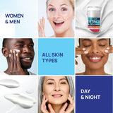 Retinol Cream for Face Collagen and Retinol Moisturizer with Hyaluronic Acid Day Night Anti Aging Retinol Face Moisturizer for Women Men Collagen Cream for Face Reduces Wrinkles Dryness 1.85 Oz