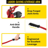 VEVOR Bench Swager Tool 24\" Wire Rope Swaging Tool with Crimper Cable Bolt Cutter Head Bench Crimper 1/16\"-3/16\" Aluminum/Copper Sleeves Bench Cable Alloy Steel Crimper Swager for1/2\" Wire Rope Fe