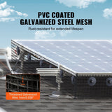 VEVOR 8 inch x 100ft Solar Panel Bird Guard, Critter Guard Roll Kit with Rust-proof PVC Coating, Solar Panel Guard with 50pcs Tire Wires, 1/2 inch Wire Roll Mesh