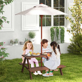 Outdoor Family Picnic Table for Kids with Removable Umbrella - Durable and Stylish Seating