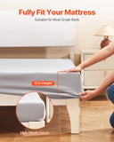 VEVOR Fitted Sheet, 1 Set of 2 Pieces, Twin Size Elastic Fitted Sheet with High-Quality Microfiber, Wear-Resistant & Breathable Twin Fitted Sheet with Single-Sided Brushing, Fit for 15 in Mattress