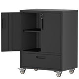 Tool Cart with Wheels, 40" H x 30" W x 20" D, Mobile Tool Cabinet with Lockable Casters & Drawer, Heavy-Duty Steel Storage Organizer for Garage, Workshop, Office - Easy 30-Min Assembly