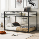 Full over Full Metal Bunk Bed;  Low Bunk Bed with Ladder