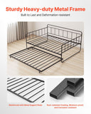 VEVOR Full Size Daybed Frame, Day Bed with Trundle, Heavy Duty Metal Platform Bed Frame, Full Daybed with Metal Slats Support for Living Room, Bedroom, Guest Room, Easy Assembly, Black