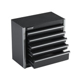 VEVOR Metal Tool Box, 8.6-inch, Portable Metal Tool Box with 5 Drawers, Small Tool Chest with EVA Liners and PP Feet Pads, Heavy-Duty Steel With Ball Bearing Opening and Powder Coated Finish, Black