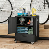 Tool Cart with Wheels, 40" H x 30" W x 20" D, Mobile Tool Cabinet with Lockable Casters & Drawer, Heavy-Duty Steel Storage Organizer for Garage, Workshop, Office - Easy 30-Min Assembly