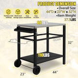 Stainless Steel BBQ Grill Cart with Wheels Portable Outdoor Grilling Tabletop Prep Station for Patio Garden Backyard Cooking and Serving