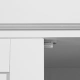 72 Kitchen Pantry Cabinet Storage, Freestanding Cupboard with Drawer 4 Doors Adjustable Shelves, White