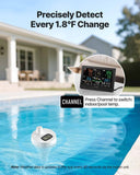 VEVOR 7-in-1 Wi-Fi Weather Station with APP, 7.5 in Display, Wireless Solar Powered Outdoor Sensor, with Pool Thermometer, Rain Gauge, Indoor Outdoor for Weather Forecast, Wind Speed, Pool Temperature