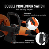 VEVOR Electric Concrete Saw, 9 in, 1800 W Motor Circular Saw Cutter with 3.5 in Cutting Depth, Wet/Dry Disk Saw Cutter Includes Water Line, Pump and Blade, for Stone, Brick