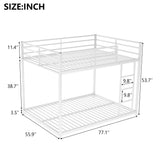Full over Full Metal Bunk Bed;  Low Bunk Bed with Ladder