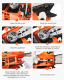 VEVOR Gas Chainsaw, 25.4CC 12" 1.2HP, Gasoline Powered Chain Saw, Handheld Cordless Petrol Chainsaws for Tree Wood Branch Cutting, Tree Trimming, Land Clearing, Farm Garden Ranch Forest Cutting Use