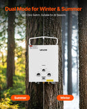 VEVOR Portable Propane Water Heater, 6L Tankless Outdoor Water Heater, 41000 BTU 1.58 GPM Instant Hot Water, with Accessory Set + Regulator for RV Camping Trips Cabins Barns